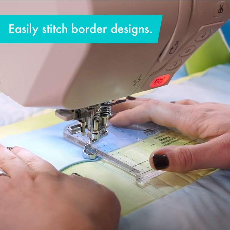 Creative Grids Machine Quilting Tool â€“ Shorty â€“ CGRQTA1 Made in USA, Non-Slip Grip Acrylic Quilting & Sewing Template Ruler for Free-Motion Quilt Patchwork Design Domestic Sewing & Longarm Machines - Image 2
